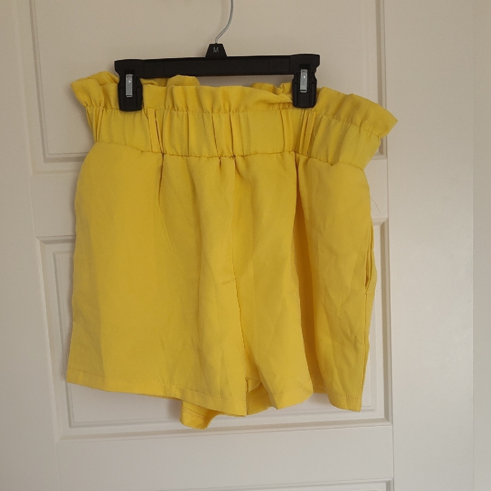 Girls' Yellow Paperbag Waist Shorts